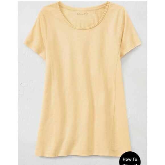 Coldwater Creek Tops - Coldwater Creek Everyday Ease Slub Tee Size Small Buttercup Yellow Tunic Top